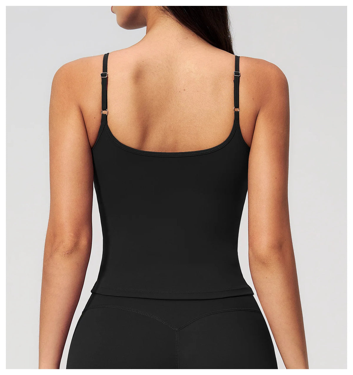 Juren Gym Tank Top With Built In Bra Women's Yoga Clothing Summer Running Square Neck Fitness Vest Beautiful Back Sports Workout