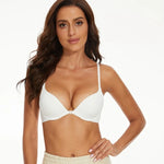 Women Front Buckle Bra Quality Seamless Underwear Sexy Deep V Push Up Bras Detachable Straps Everyday 3/4 Cup Brassiere Lingerie