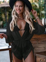 3 Pieces Bikini Tropical Print Swimsuit Halter Drawstring Side Swimwear Women 2026 Bathing Suit Female Swimming Summer Beachwear