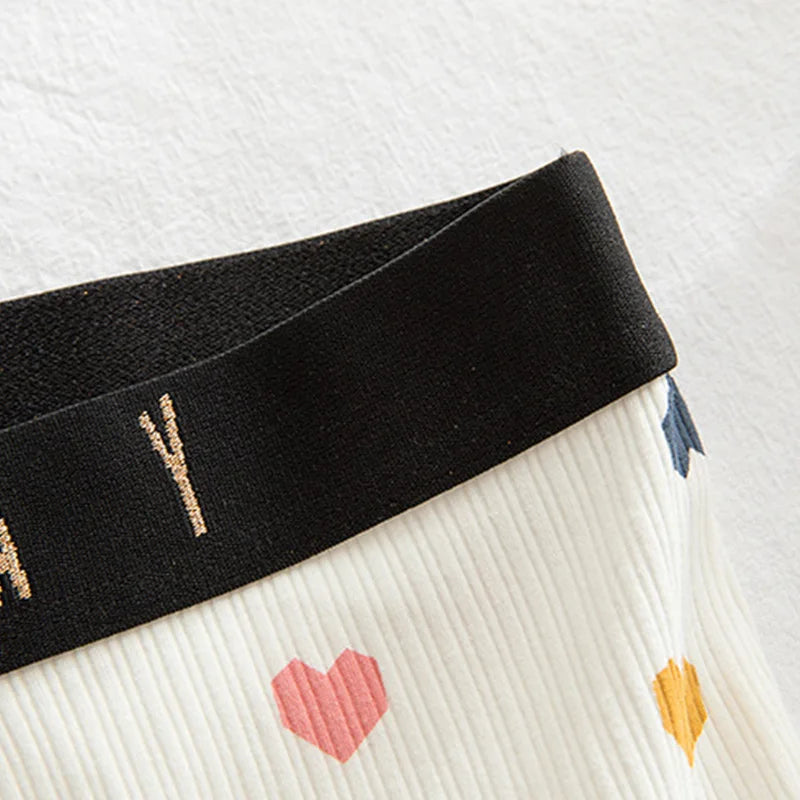 Heart Print Couple Underwear Set Men's Boxers Shorts Women's Underwear Cotton Panties for Men Women Underpants Lover's Panties