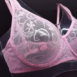 Plus Size Bras For Womens Underwear Underwired Lace Hollow Out Bra Embroidery Sexy Lingerie Brassiere BH Tops 5 Colors