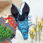 Sexy Snake Print Backless Swimwear One Piece Swimsuits Woman 2026 Hollow Cut Out Monokini String Bathing Swimming Suit Bather