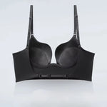 Deep U Low Cut Sexy Bra Push Up Backless Bra for Women Anti Sagging Cross Back Bras Solid Color One Piece Beauty Back Underwear