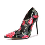 Women Heels Graffiti Colorful Bridal Shoes Women Pumps Sexy High Heels Pointed Toe Party Wedding Shoes Stiletto Plus Size 35-46