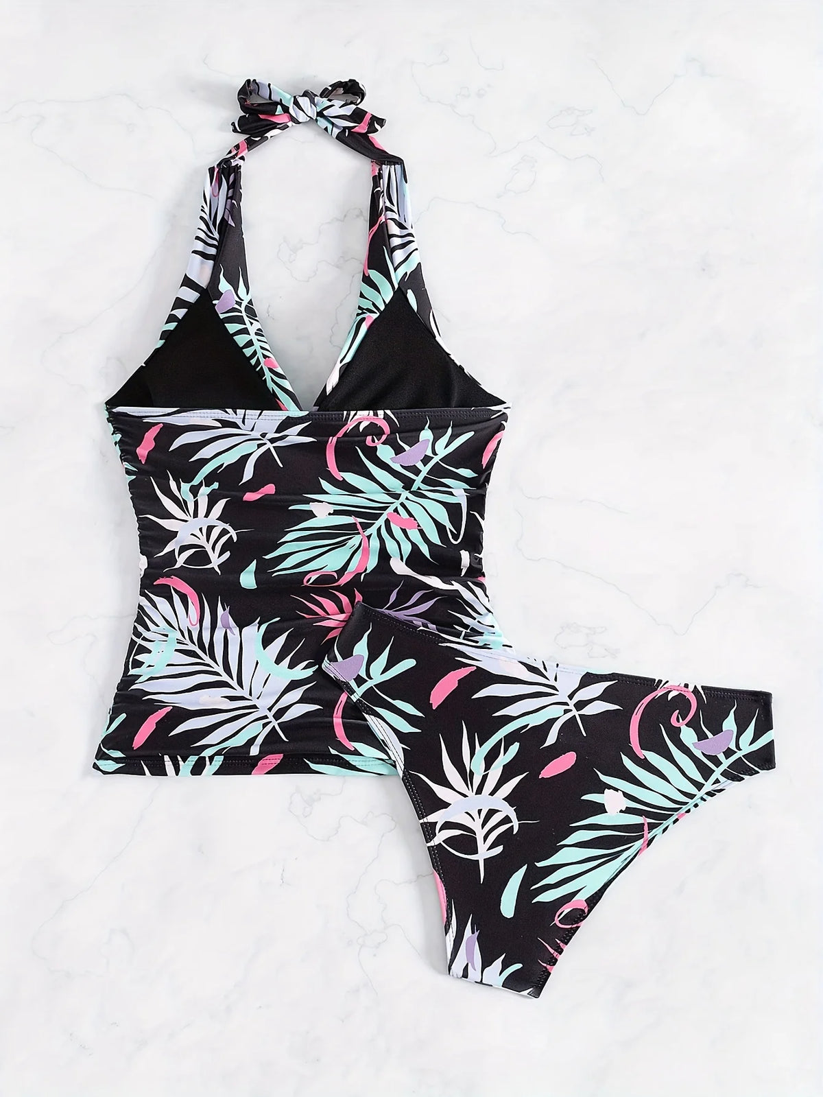 ZTVitality Women Halter Tankini Set Print Two Piece Swimsuit 2025 New Arrival Biquini Padded Bra Sexy Swimwear Summer Beachwear