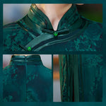 Chinese Traditional Style Evening Qipao Dress For Women Large Size 5XL Vestidos Autumn Stand Collar Print Floral Long Cheongsam