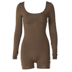 Hugcitar Long Sleeves Backless Solid Lace Up Sexy Slim Skinny Playsuit 2024 Fall Women Fashion Y2K Streetwear Party Club Rompe
