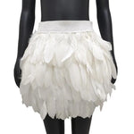 Festival Faux Feather Skirt Punk Gothic Style Hand-Stitched Design Stage Performance Punk Gothic Mini Short Skirt