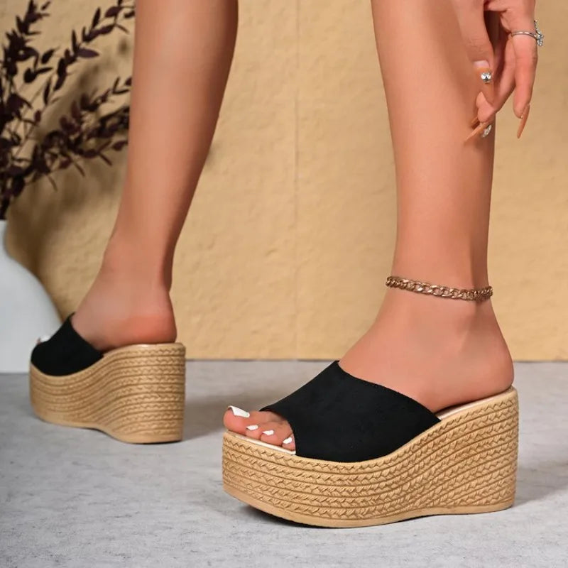 2026 New Summer Women's Sandals Peep-Toe Shoes Woman High-Heeled Platfroms Slides Women Casual Wedges for Women High Sandals