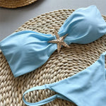 Holiday Black Swimwear Metal Starfish Bandeau Bikini Mini Micro Thong Sexy Swimsuit Women 2026 Bathing Suit Bikinis Sets Mujer