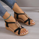 Wedge Sandals for Women Summer Comfortable Non Slip Beach Shoes Woman PU Leather Platform Roman Sandalias Mujer
