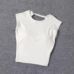 Summer Sexy Short Backless Sports T-Shirt Women's Tight Training Long Sleeve Yoga Top Fixed Chest Pad Fitness Vest