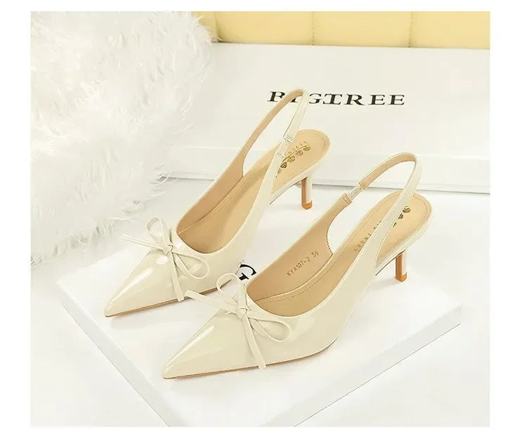 2026 Latest Light Luxury Style Women's Casual High Heel Sandals Summer Exquisite Pointed Shallow Mouth Fine Heel Modern Sandals