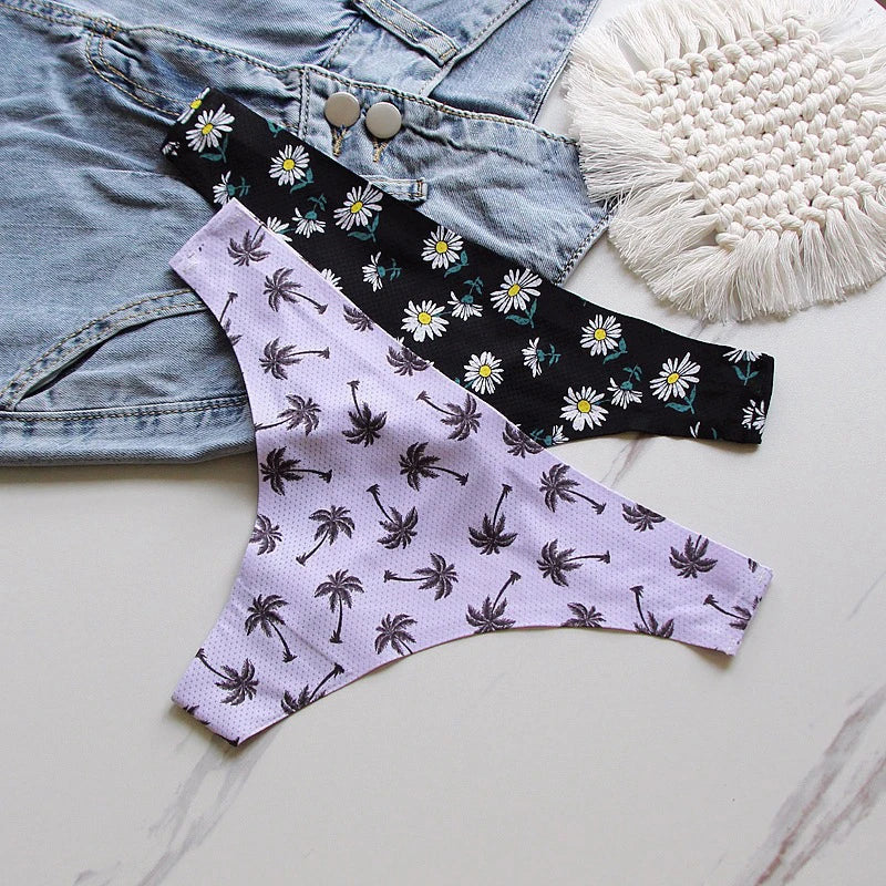 Women Thongs Fashion Floral Panties XS-XL Female Underpants Ladies Sexy Underwear Women Bikini Panty New Panties For Woman 2022