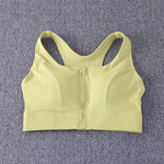 2026 NewFront Zipper Adjustment High Strength Shockproof Gathered Sexy Cross Back Workout Sports Bra For Women