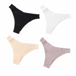 4Pcs/Set Ice Silk Low Rise Panties Seamless Underwear Women V-Shaped Briefs Quick-Drying Sports Thongs Female Underpants S-L