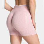 Leopard Print Gym Shorts Women Seamless High Waist Scrunch Butt Lifting Yoga Shorts Workout Running Fitness Tummy Control Shorts