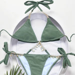 Sexy bikini bandage split multi-color swimsuit accessories diamond fashion swimsuit