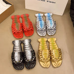 2025 New Metal Color Funny Lobster Slippers For Women Men Summer Shoes Anti-slip Cute Cartoon Couples Indoor Beach Slides