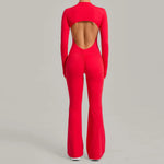 Women's Seamless Yoga Jumpsuits Sports Fitness Gym One-piece Long-sleeves Hip-Lifting Beauty Back Workout Training Bodysuits