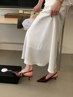 White Thin Heeled Sandals 2026 Women's Low-Heeled Shoes With Strap Brown Summer 2026 New Girls Fashion French OL Single Shoes