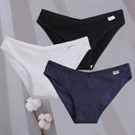 3PCS/Set Women Cotton Briefs Panties Ladies Sexy Solid Color Low Waist Underwear Female Soft Breathable Intimates Lingerie 2024