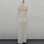 V Neck Sleeveless Hollow Out Crochet Knitted Tunic Beach Cover Up Cover-ups Beach Dress Beach Wear Beachwear Female Women V7212