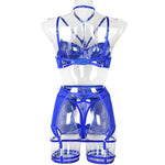 Toucheart Trendy Lingerie 4 Pieces Set Exotic Sexy Bra Eroctic Garter Underwear Set Women's Mesh See-through Luxury Underwear