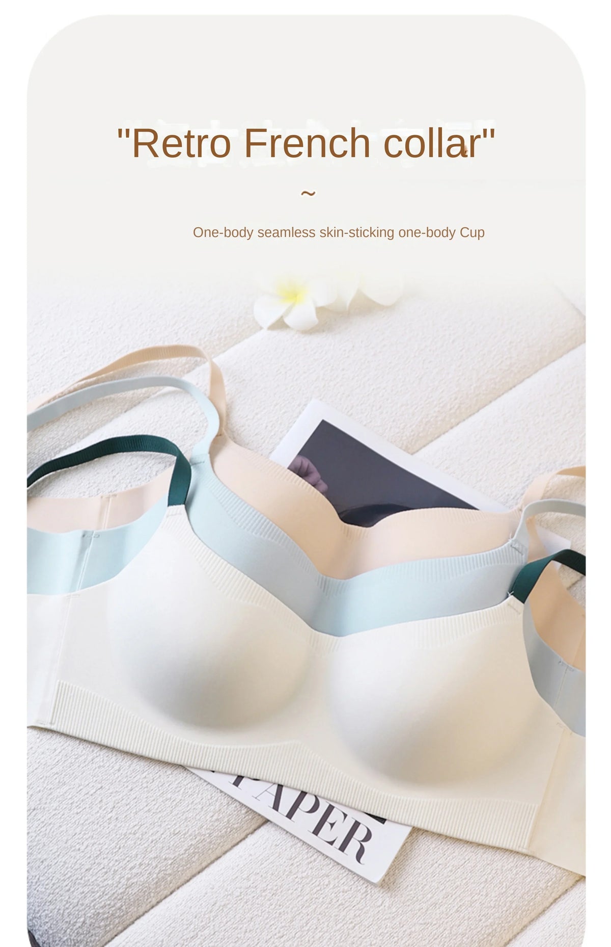 MOYISU Traceless Bra Women's Small Breasts Hold Together Without Underwire Comfort Skin Friendly Soft Support Bra Women's Bras