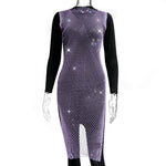 New Sexy Swimsuit Bikini Cover Up Beach Dress Women Mesh Slit Sparkling Crystal Diamond Cover Ups for Swimwear Women Pareo Plage