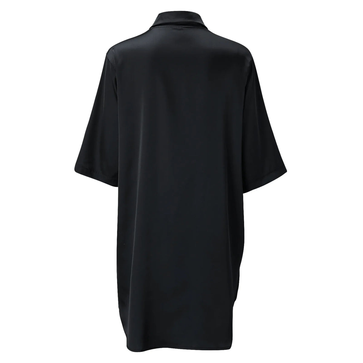 New Women's Solid Color Silky Comfortable Soft Pajamas Sexy Short Sleeve Nightshirt Smooth & Skin-Friendly Home Sleepwear Lounge