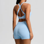 2PCS Yoga Set Gym Clothes Sportswear Women Tracksuit Fitness Tracksuit Workout Suit Sports Bra Gym High Waist Push Up Shorts