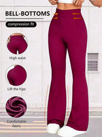 Nude High Waisted Tummy Control Butt Lifting Flare Leggings High Stretch Sports Pants Casual Outdoor Running Yoga Workout Bottom