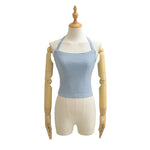 Solid Color Sexy Back-Cross-Strap Tank Top For Women New Summer Slim-Fit Short Outerwear Base Top Pure Desire Casual Style 56ZA