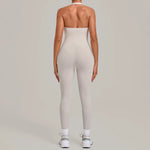 Women's Seamless Yoga Jumpsuit Butt Lifting Beautiful Back Sports Fitness One Piece Workout Gym Sleeveless Long Pants Bodysuit