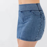 Sexy Hip Mini Denim Skirt High Elastic Slimming Jean Skirt Summer Jeans Harajuku Streetwear Sexy Hot Girl Casual A-Line Skirts