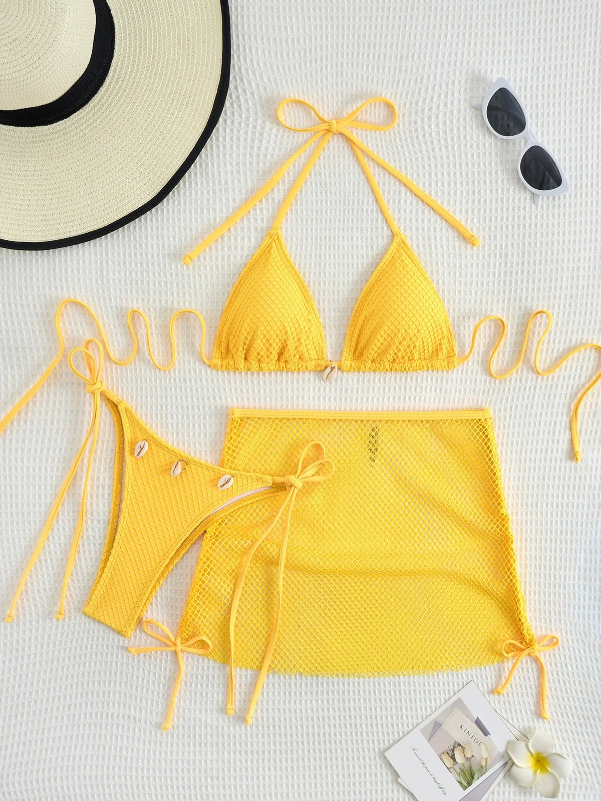 DEKA Mesh Bikinis Female Swimsuits Women's Three-Piece Swimwear Beach Swim Wear Bathing Suits Brazilian Bikini Set Pool Bather