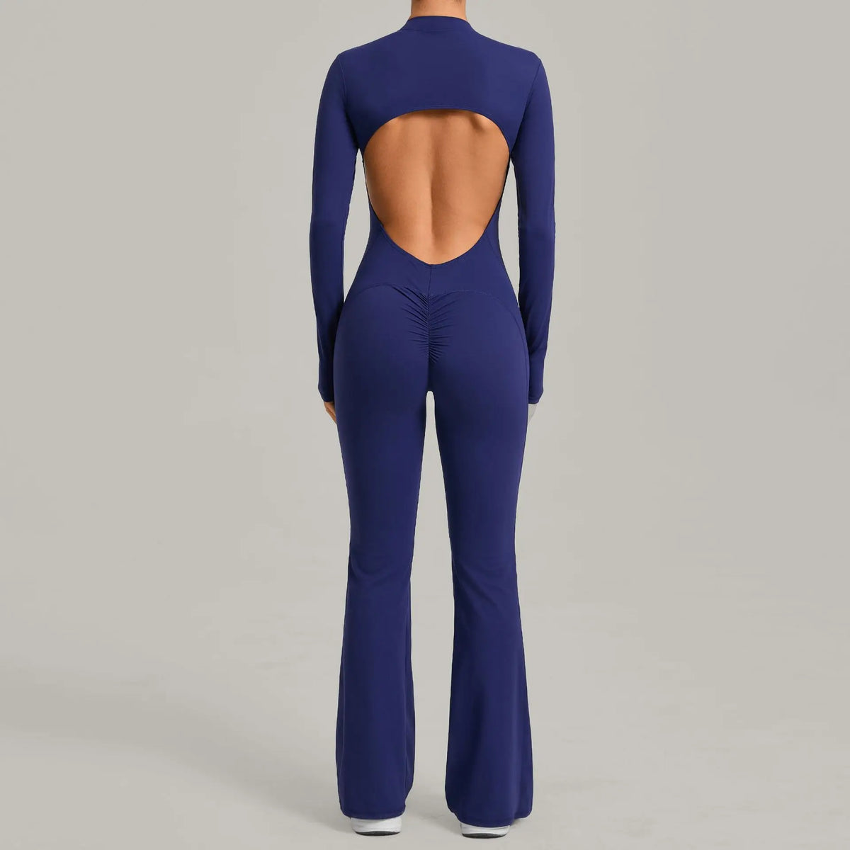Women's Seamless Yoga Jumpsuits Sports Fitness Gym One-piece Long-sleeves Hip-Lifting Beauty Back Workout Training Bodysuits