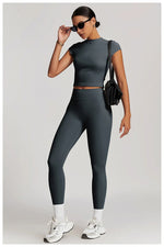 Yoga Set 2PCS Women Tracksuit Nude Feeling Workout Sets Gym Clothes Push Up Fitness Running Sportwear Sport Bra Leggings Suit