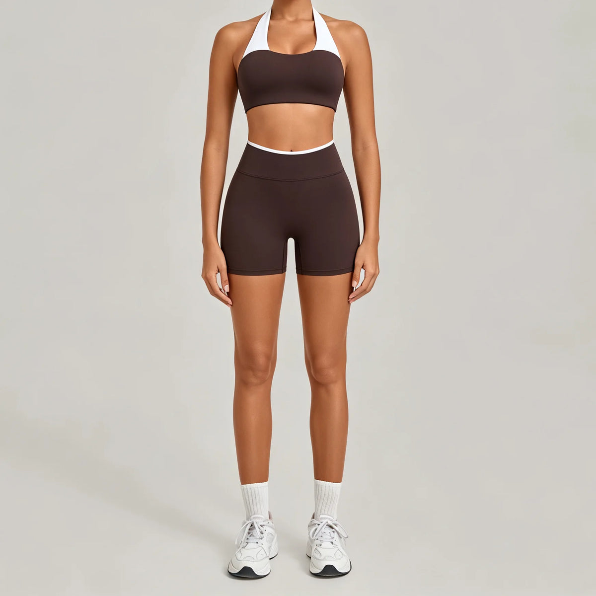 Women's Seamless Yoga Sets Sports Gym Fitness High-Waist Hip Lifting Shorts Suits Training Running Workout Beautiful Back Sets