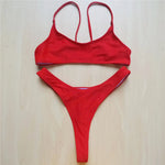 Sexy Black Tiny High Cut Leg Thong Bikini Female Swimsuit Women Swimwear Two-Pieces Bikini Set Bather Bathing Suit Swim V517C
