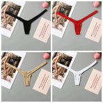 4PCS Thong Sexy Low Waist Mini Panties Deep V Thong Women's Breathable One Line Bikini Bottom Thong Female Panty Women Underwear