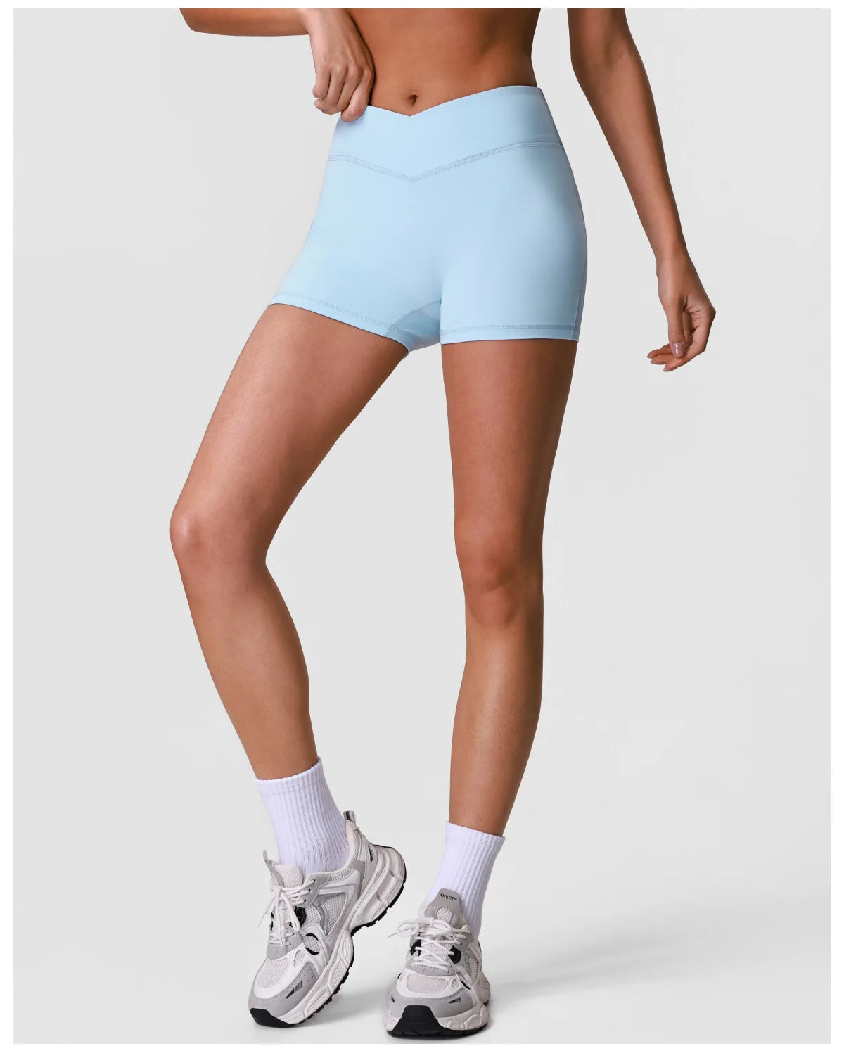 Outdoor Running Yoga Shorts Women Summer Crossed V Waist Hip Lifting Fitness Tight Sports Pants Quick Drying Gym Fitness Shorts