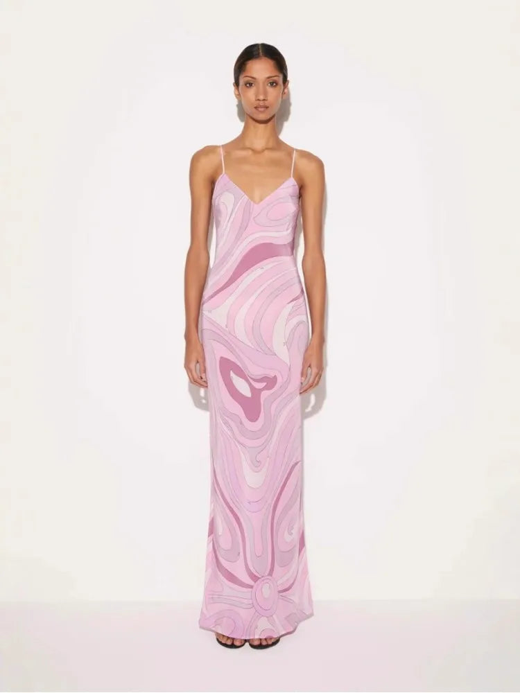 Vestidos Para Mujer Bohemian Vacation Dress Casual Sleeveless Strap High Waisted Party Dress Side Split Slim Women Robe Dresses