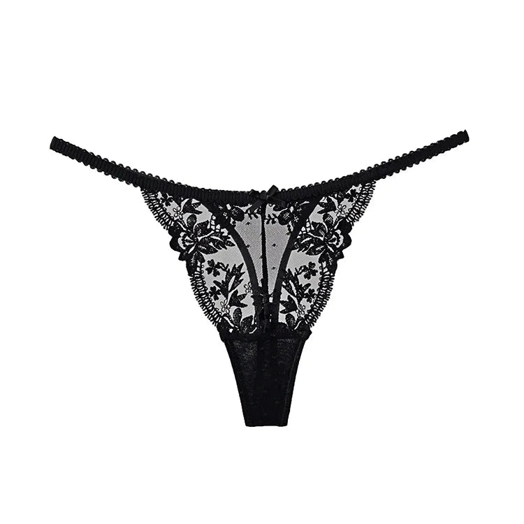 Tanga Dentelle Française Noël Pure Desire Transparent Fente Haute Sans Retirer Érotique T Pant Confort Taille S-XL MOYISU AB