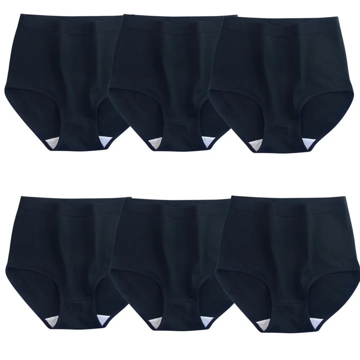 6Pcs/Set Women Cotton Panties High Rise Briefs Female Breathable Underpants Sexy Lingerie Tummy Control Underwear M-XXXL