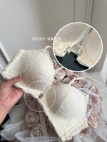 Summer Hot Sale! Front Closure Compression Bra for Small Bust - Sexy Lace Back Push Up Bralette, Lightweight Invisible Comfort
