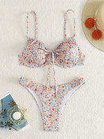 New Sexy Floral Print Push Up Bikini 2024 Women Swimwear Female Swimsuit Two Pieces Thong Bikini Set Bather Bathing Suit Beach