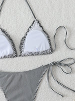 Halter Triangle String Bikinis 2026 Women Sexy Striped Swimsuit RuffleSwimwear Female Bathers Bathing Swimming Swim Suit