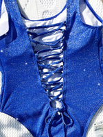 DEKA Bandage Shiny Swimwear Women Hollow Out One Piece Swimsuit New Backless Monokini Swimming Beachwear Bathing Suits